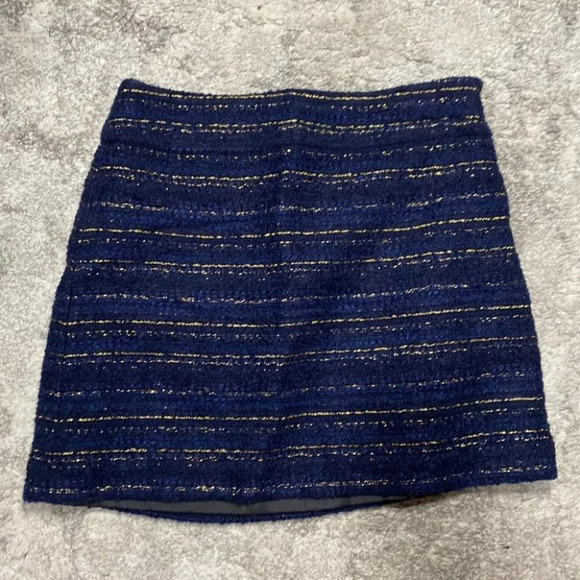 Blue and Gold The LOFT Mini Skirt - Picture 1 of 5